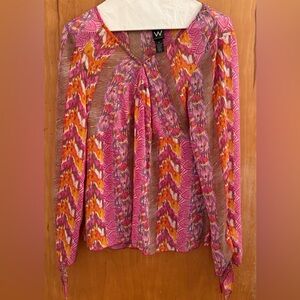 Vibrant Pink and Orange women's Blouse